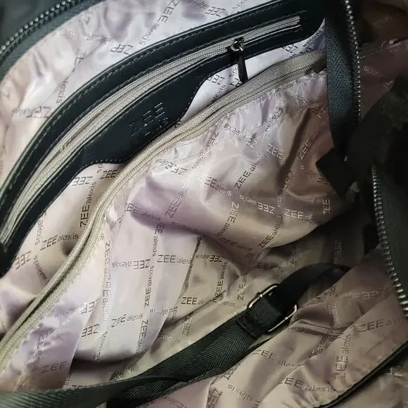 ZEE ALEXIS Purse Black Woven Boho Handbag Crossbody Strap Textured Tote Casual - Picture 12 of 14